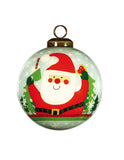 Festive Glitter Santa Hand Painted Mouth Blown Glass Ornament - Homeroots - Flyclothing LLC