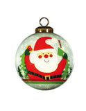 Festive Glitter Santa Hand Painted Mouth Blown Glass Ornament - Homeroots - Flyclothing LLC