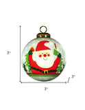Festive Glitter Santa Hand Painted Mouth Blown Glass Ornament - Homeroots - Flyclothing LLC