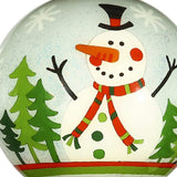 Festive Glitter Snowman Hand Painted Mouth Blown Glass Ornament - Homeroots - Flyclothing LLC
