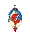 Ice Skating Santa Hand Painted Mouth Blown Glass Ornament - Homeroots - Flyclothing LLC