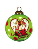Charming Cat in a Heart Hand Painted Mouth Blown Glass Ornament - Homeroots - Flyclothing LLC
