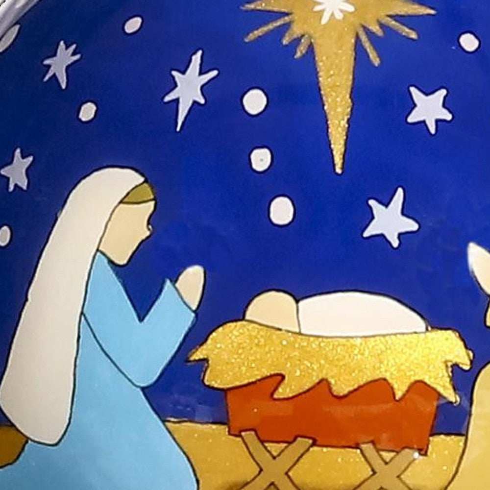 Silent Night Hand Painted Mouth Blown Glass Ornament - Homeroots - Flyclothing LLC