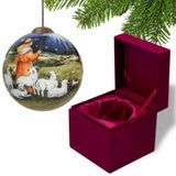 Shepherd Gazing Into the Star of Bethlehem Hand Painted Mouth Blown Glass Ornament - Homeroots - Flyclothing LLC