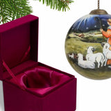 Shepherd Gazing Into the Star of Bethlehem Hand Painted Mouth Blown Glass Ornament - Homeroots - Flyclothing LLC