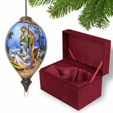 Holy Family Christmas Hand Painted Mouth Blown Glass Ornament - Homeroots - Flyclothing LLC