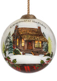 Vintage Christmas at the Cabin Hand Painted Mouth Blown Glass Ornament - Homeroots - Flyclothing LLC