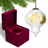 Authentic Just Married Hand Painted Mouth Blown Glass Ornament - Homeroots - Flyclothing LLC