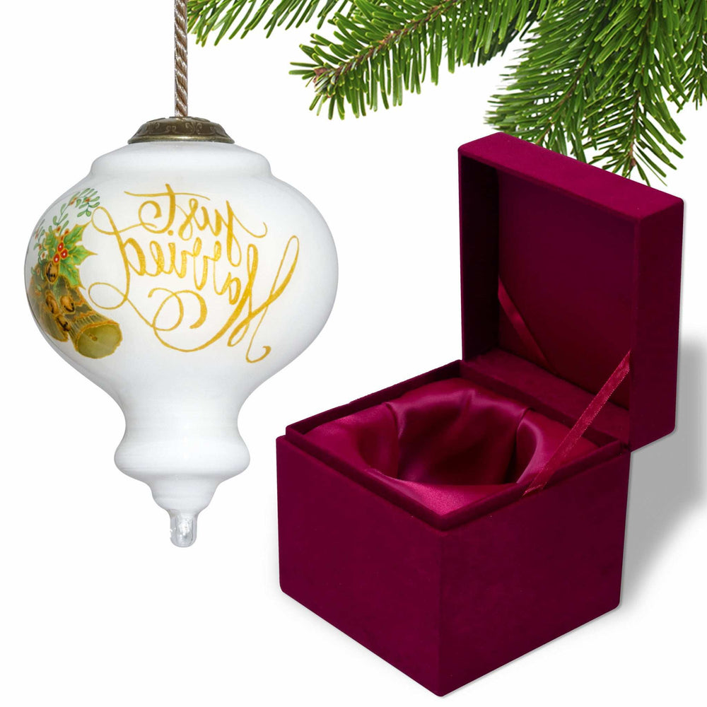 Authentic Just Married Hand Painted Mouth Blown Glass Ornament - Homeroots - Flyclothing LLC