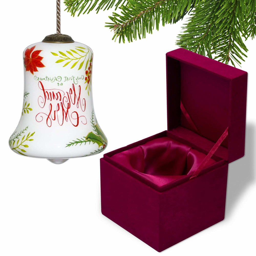 Mr. & Mrs. Our First Christmas Hand Painted Mouth Blown Glass Ornament - Homeroots - Flyclothing LLC