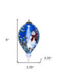 Starry Heaven and Snowman Hand Painted Mouth Blown Glass Ornament - Homeroots - Flyclothing LLC
