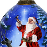 Starry Heaven and Santa Hand Painted Mouth Blown Glass Ornament - Homeroots - Flyclothing LLC
