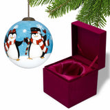 Anywhere with You is Always Better Penguin Hand Painted Mouth Blown Glass Ornament - Homeroots - Flyclothing LLC