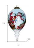 Christmas Santa and Snowman Hand Painted Mouth Blown Glass Ornament - Homeroots - Flyclothing LLC