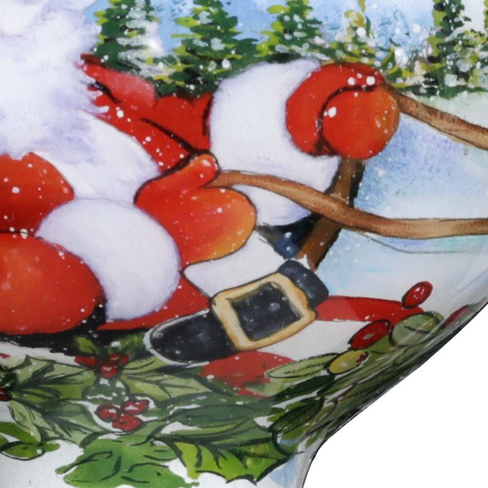 Santa Riding a Sleigh Hand Painted Mouth Blown Glass Ornament - Homeroots - Flyclothing LLC