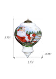 Santa Riding a Sleigh Hand Painted Mouth Blown Glass Ornament - Homeroots - Flyclothing LLC