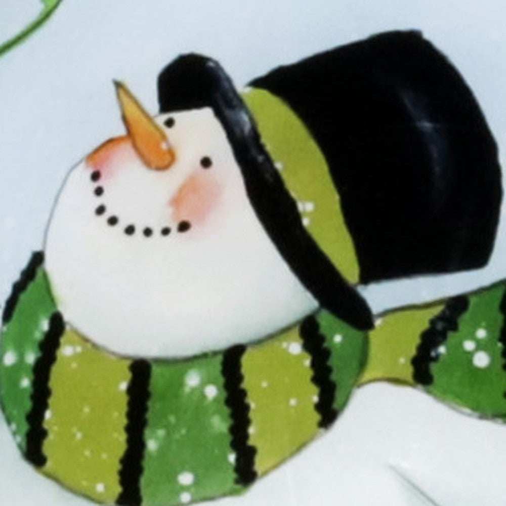 Ice Skating Shamrock Snowman Hand Painted Mouth Blown Glass Ornament - Homeroots - Flyclothing LLC