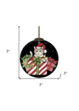 Christmas Cat with Presents Hand Painted Mouth Blown Glass Ornament - Homeroots - Flyclothing LLC