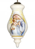 Mother Mary with Baby Hand Painted Mouth Blown Glass Ornament - Homeroots - Flyclothing LLC