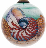 Sea Shell Hand Painted Mouth Blown Glass Ornament - Homeroots - Flyclothing LLC