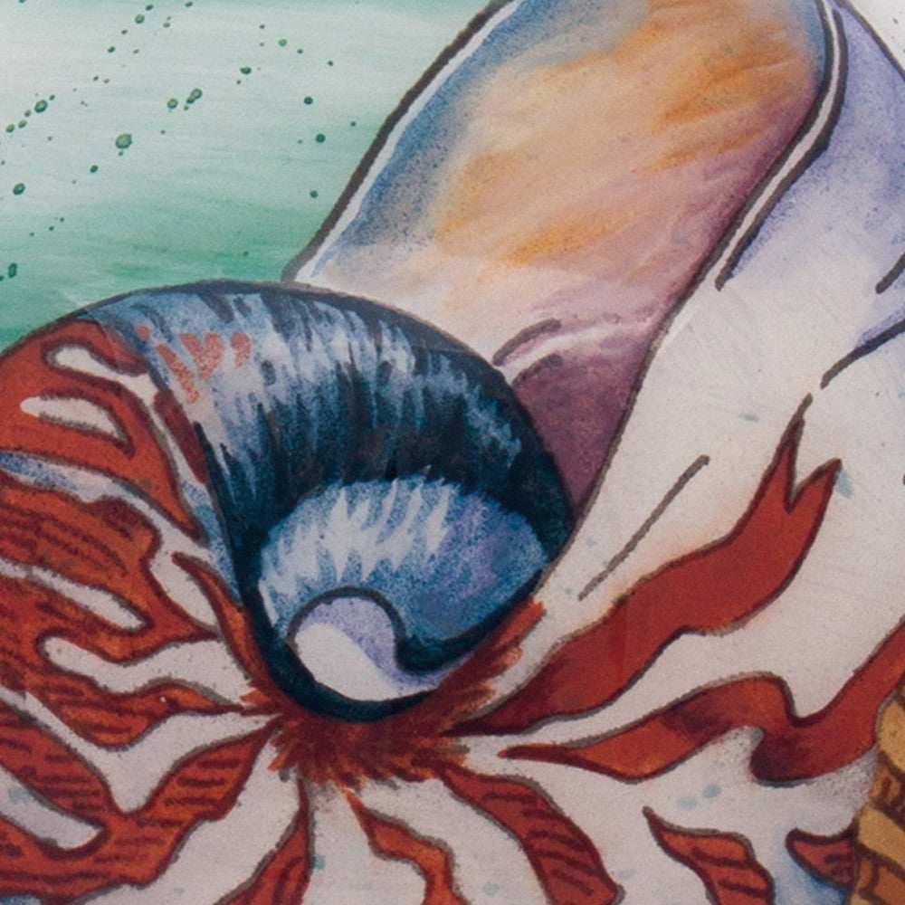 Sea Shell Hand Painted Mouth Blown Glass Ornament - Homeroots - Flyclothing LLC