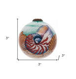 Sea Shell Hand Painted Mouth Blown Glass Ornament - Homeroots - Flyclothing LLC
