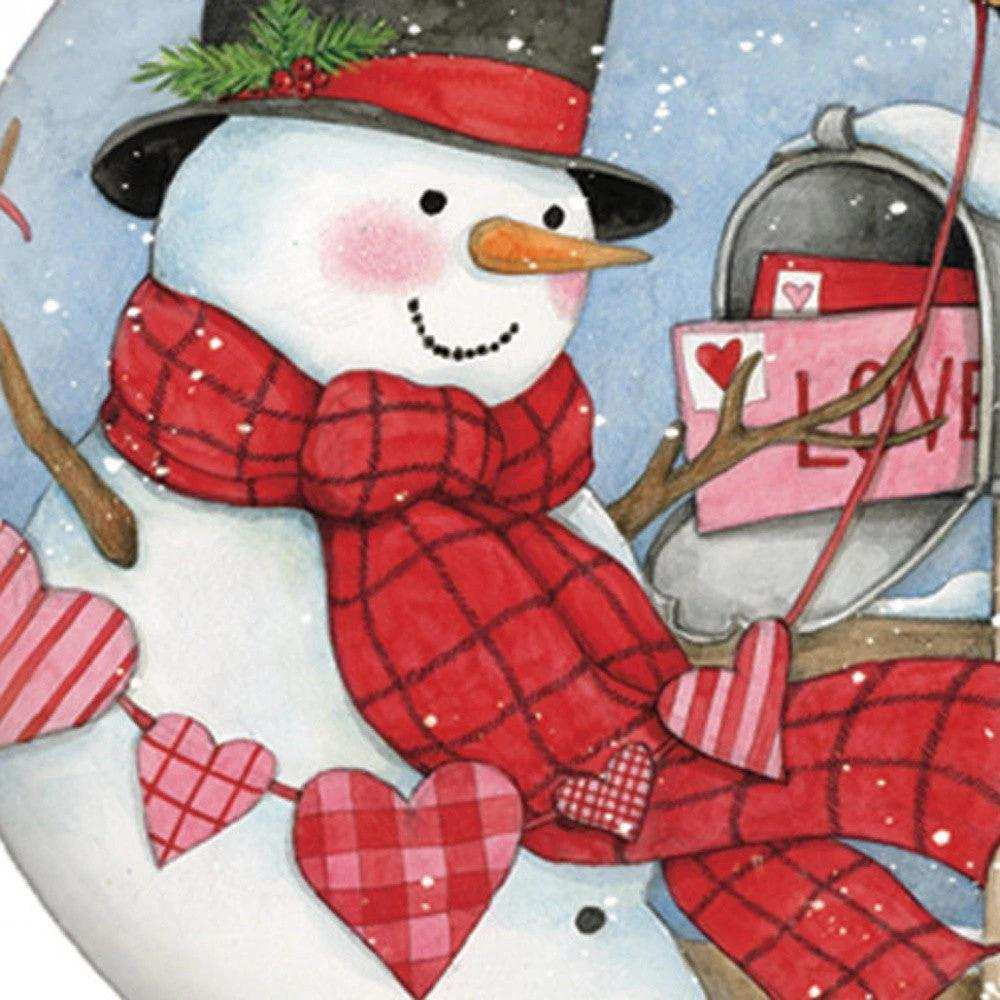 Valentine Snowman Hand Painted Mouth Blown Glass Ornament - Homeroots - Flyclothing LLC
