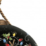 Snowman and Reindeer in Holiday Lights Hand Painted Mouth Blown Glass Ornament - Homeroots - Flyclothing LLC