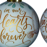White and Gold In Our Hearts Forever Hand Painted Mouth Blown Glass Ornament - Homeroots - Flyclothing LLC