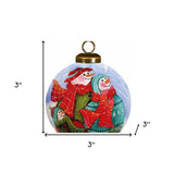 Snowman Family Bless Our Family Wordings Hand Painted Mouth Blown Glass Ornament - Homeroots - Flyclothing LLC