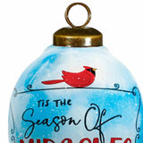 Season of Miracles Wordings Snowman Hand Painted Mouth Blown Glass Ornament - Homeroots - Flyclothing LLC