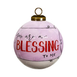 Snowman You Are a Blessing To Me Hand Painted Mouth Blown Glass Ornament - Homeroots - Flyclothing LLC