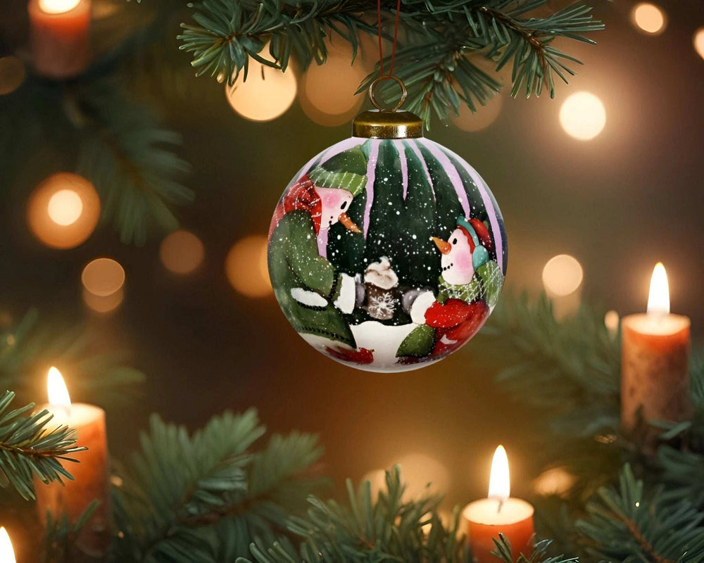 Snowman You Are a Blessing To Me Hand Painted Mouth Blown Glass Ornament - Homeroots - Flyclothing LLC