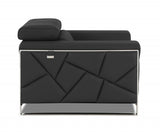 75" Gray And Silver Italian Leather Loveseat - Homeroots - Flyclothing LLC