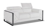 75" White And Black Italian Leather Loveseat - Homeroots - Flyclothing LLC