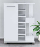 White Rolling Bar Cart With Wine Storage - Homeroots - Flyclothing LLC