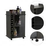 Espresso Rolling Bar Cart With Wine Storage - Homeroots - Flyclothing LLC