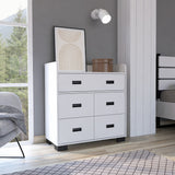 33" White Manufactured Wood Five Drawer Dresser - Homeroots - Flyclothing LLC