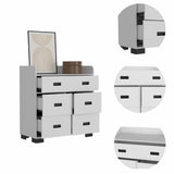 33" White Manufactured Wood Five Drawer Dresser - Homeroots - Flyclothing LLC