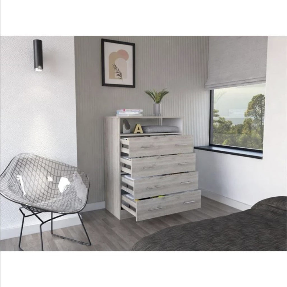 33" Light Grey Manufactured Wood Four Drawer Dresser - Homeroots - Flyclothing LLC