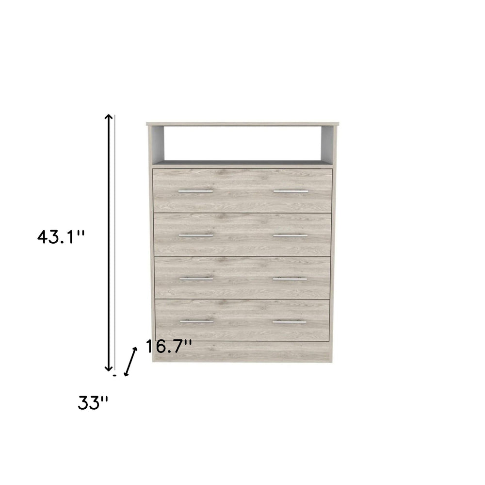33" Light Grey Manufactured Wood Four Drawer Dresser - Homeroots - Flyclothing LLC