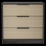28" Black And Light Oak Manufactured Wood Three Drawer Dresser - Homeroots - Flyclothing LLC