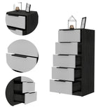 18" White Manufactured Wood Five Drawer Chest