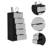 18" White Manufactured Wood Five Drawer Chest - Homeroots