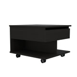 22" Black Manufactured Wood Rectangular Lift Top Coffee Table With Drawer - Homeroots - Flyclothing LLC