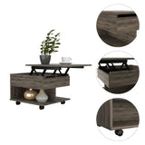 22" Dark Brown Manufactured Wood Rectangular Lift Top Coffee Table With Drawer - Homeroots - Flyclothing LLC