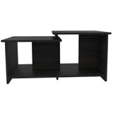 35" Black Manufactured Wood Rectangular Coffee Table - Homeroots - Flyclothing LLC