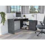 60" Gray L Shape Computer Desk - Homeroots - Flyclothing LLC