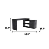 60" Gray L Shape Computer Desk - Homeroots - Flyclothing LLC