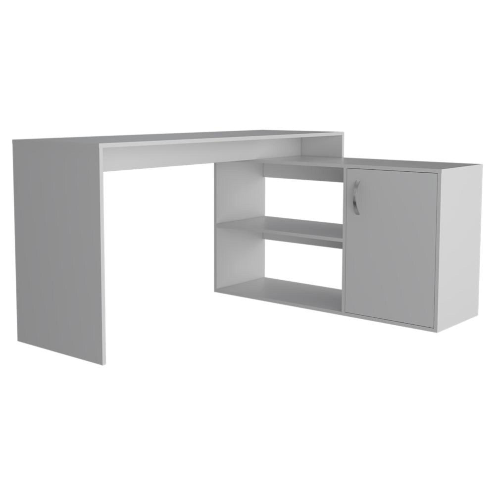 60" White L Shape Computer Desk - Homeroots - Flyclothing LLC